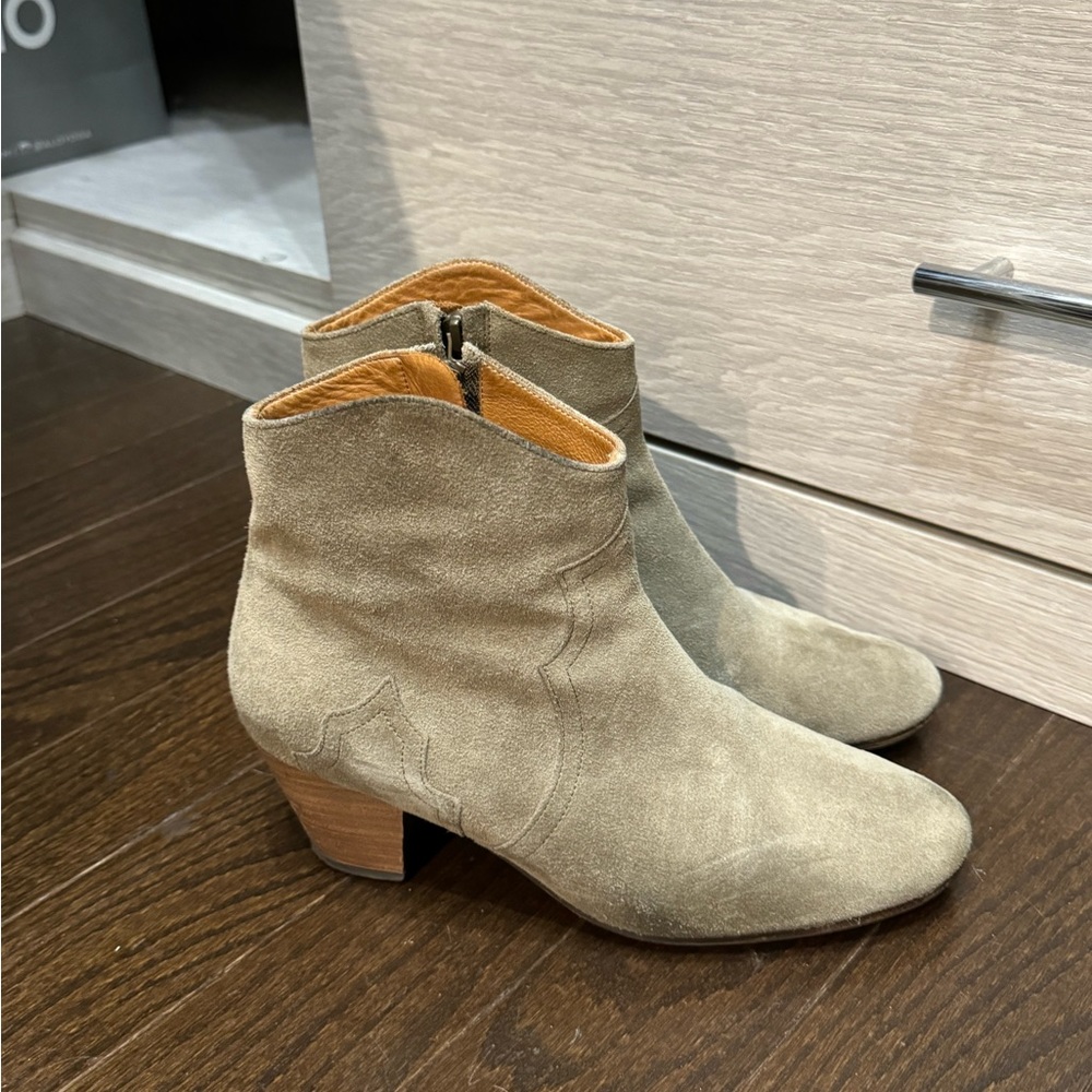 ISABEL MARANT Étoile Suede Western Boots - Green - Picture 2 of 5